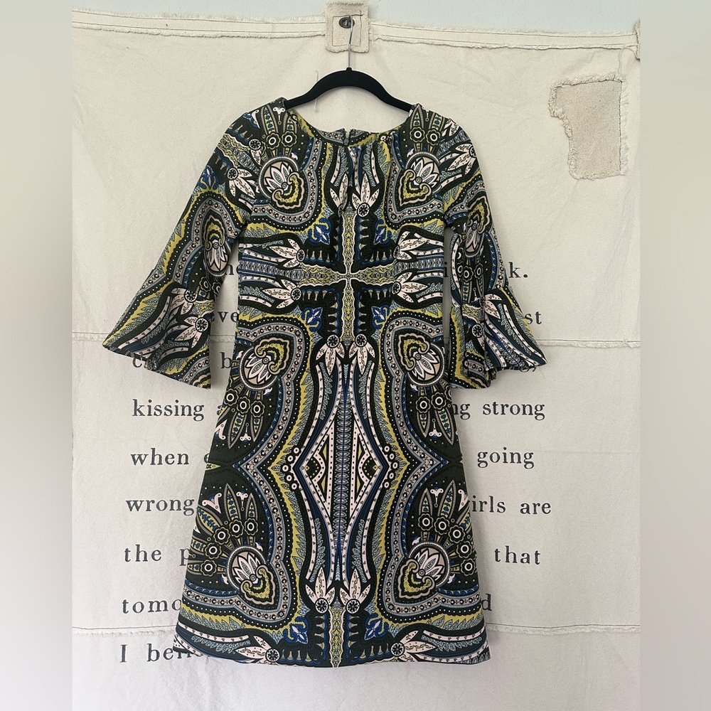 New York & Company Multicolor Long Sleeve Dress